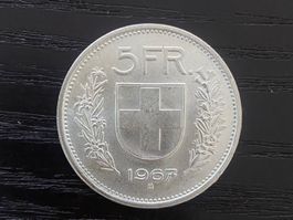 1 x 5 Franken Schweiz 1967 – zirkuliert