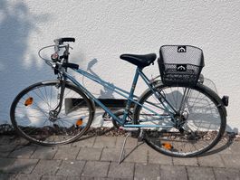 Retro Damenfahrrad / Bahnhofsvelo, Blau, 12 Gänger, 28 Zoll
