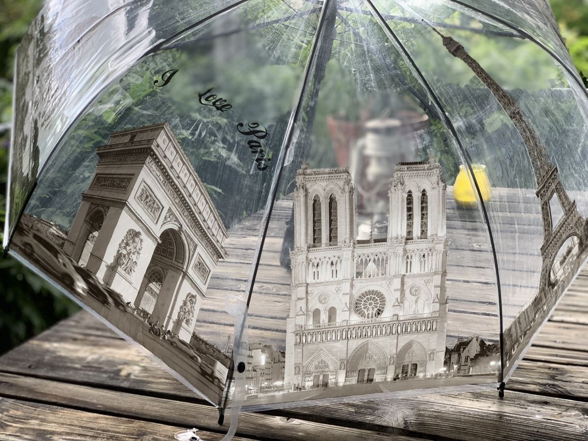 Ombrelli: Regenschirm durchsichtig mit Paris-Motiven – Usato da Uster venduto da Flummi 6