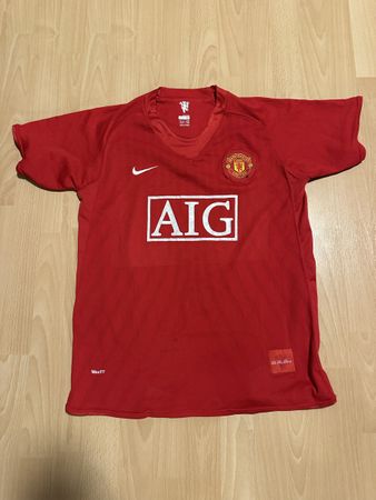 Manchester United Trikot 2007/08 Nike AIG Rot Gr. M – Fußbal