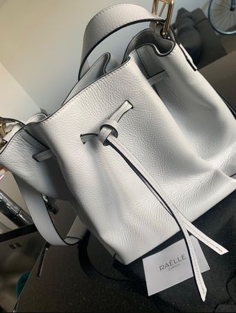 Raelle Zürich Ledertasche Weiss/gräulich Beuteltasche
