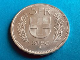 5 Franken 1950 Silber in unz / Stempelglanz