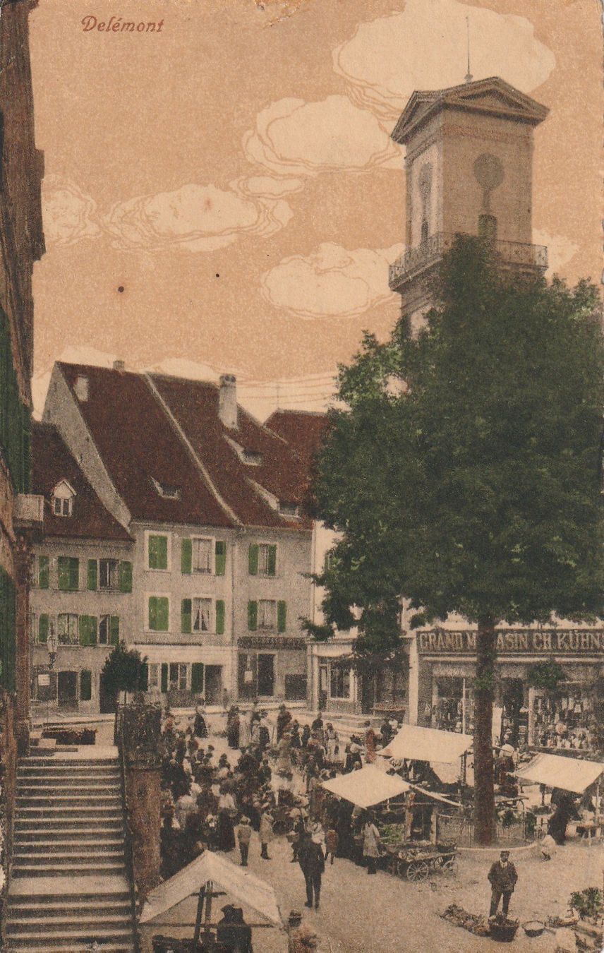 Cartoline postali: Delemont Marktplatz belebt – Usato da Rorschacherberg venduto da fratovi2