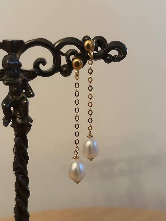 Ohrringe & -stecker: 18 Karat Ohrhänger mit Perlen – Gebraucht aus Luzern von lou4444 2