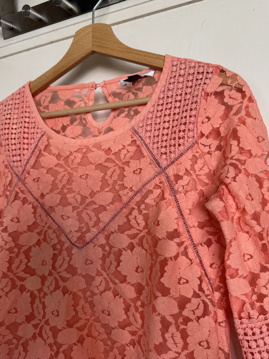 Mango Camicette: Blouse Mango lace orange floral pattern good state – Usato da Zürich venduto da olalinda_ch 3