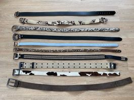 10 Stück Damen-Ledergürtel Länge 80 bis ca. 100 cm