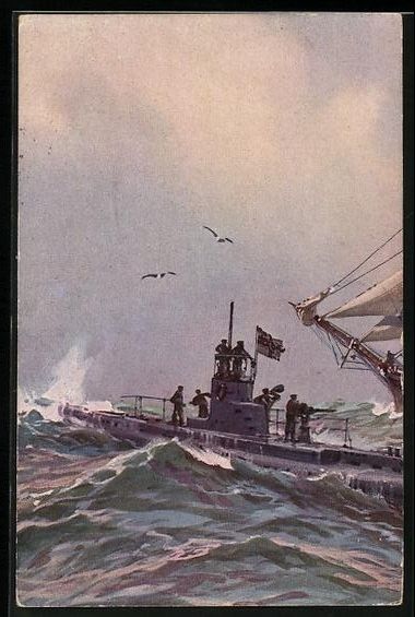 Cartoline postali: Willy Stoewer: U-Boot mit Reichskriegsfl – Usato da Berlin venduto da bartko-reher