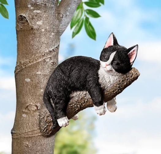 Statuette: Baumdeko schlafende Katze (28.5 cm) – Nuovo e nell'imballaggio originale da Langenbruck venduto da Gumsi