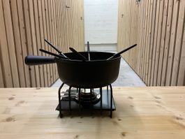 Fondue Set Cousances Gusseisen schwarz Durchmesser 22cm