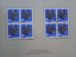 1962, B108-B112 Pro Patria Viererblöcke in PTT-HEFT (*/**/O)