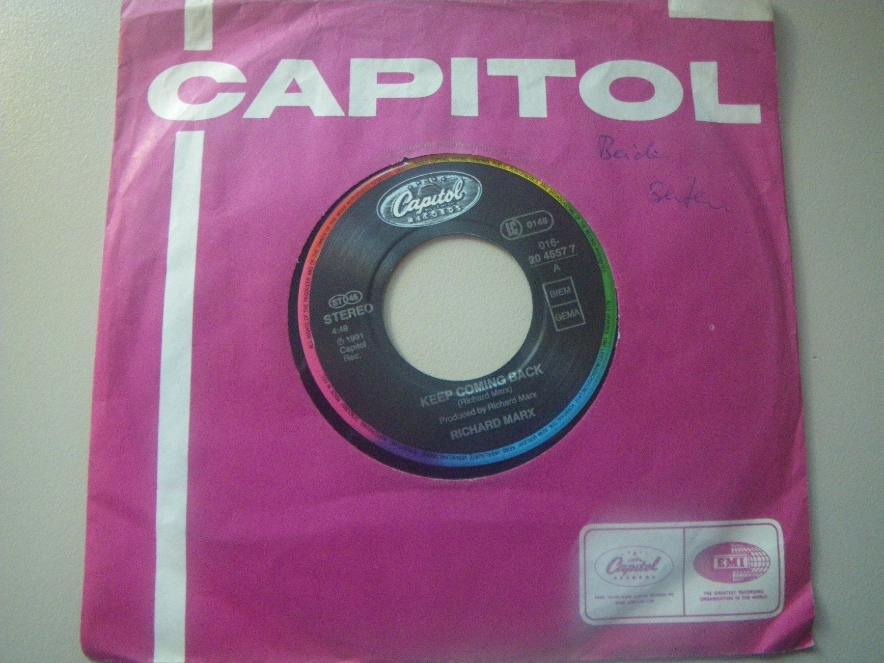 Schallplatten: Vinyl-Single Richard Marx - Keep Coming Back – Gebraucht aus Langenthal von Modo39
