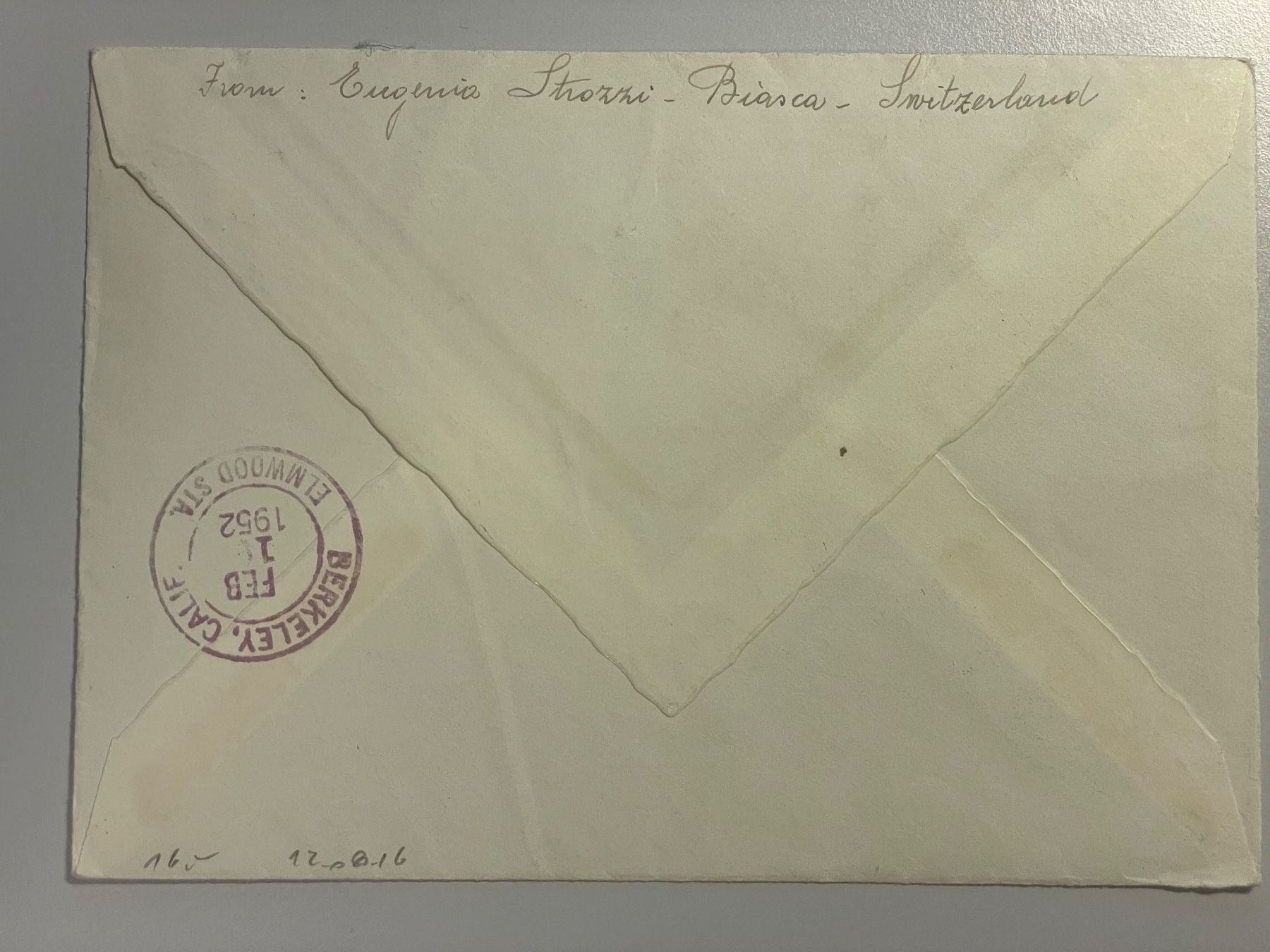 Tutti i francobolli: 1952 Brief Schweiz - Berkeley USA – Usato da Küssnacht am Rigi venduto da POSTOMASTER 1