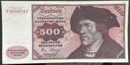 500 Deutsche Mark Banknote, Jahrgang 1980, Reproduktion