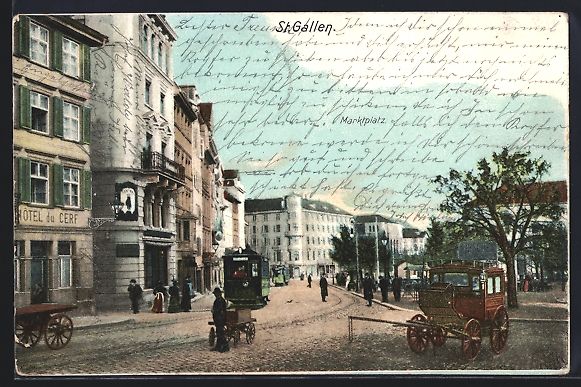 Ansichtskarten: St. Gallen, Strassenbahnen am Marktplatz – Gebraucht aus Berlin von bartko-reher