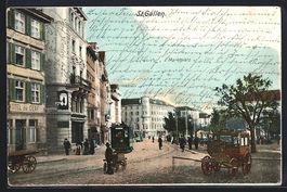 St. Gallen, Strassenbahnen am Marktplatz