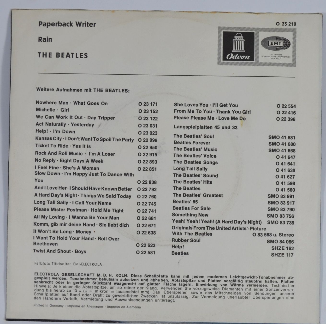 Dischi in vinile: Single: THE BEATLES - Paperback Writer – Nuovo (secondo la descrizione) da Frenkendorf venduto da Yard-Sale-2000 1