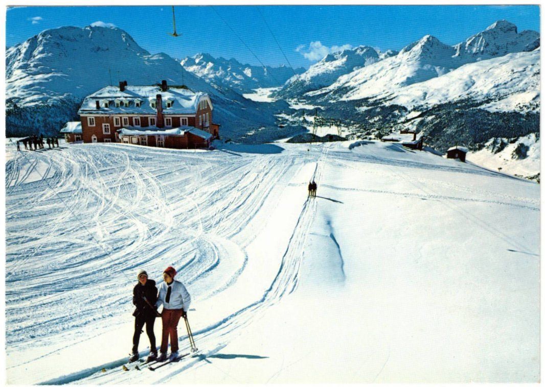 Cartoline postali: St. Moritz - Skilift Muottas Muragl – Usato da Binningen venduto da Mountainrider