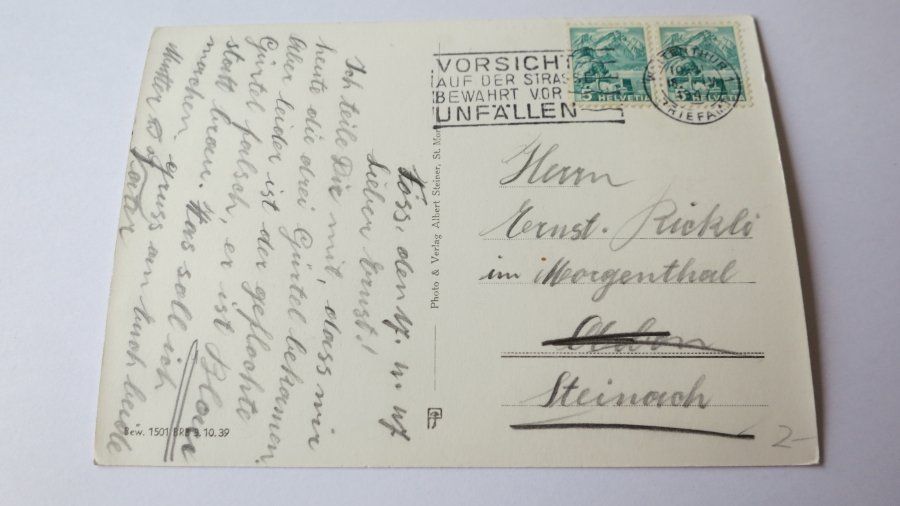 Cartoline postali: Am Silsersee - 1947 – Usato da Jona venduto da centumprata 1