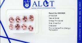 8 Stk. Natürliche Spinelle 3.48 Ct | ALGT Zertifiziert Burma