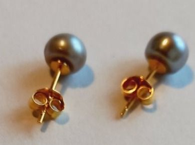 Orecchini pendenti & Orecchini a lobo: Perlen Ohrstecker Silber vergoldet 925 – Nuovo e nell'imballaggio originale da Winistorf venduto da acreativ4