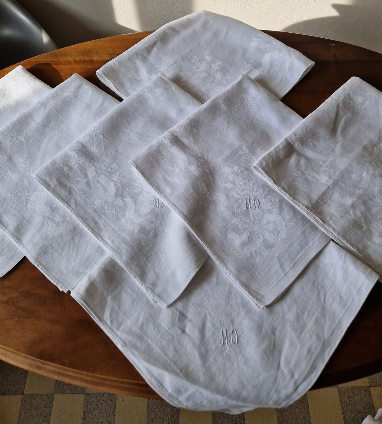 Biancheria da letto: Leinendamast Serviette Monogramm HD – Nuovo (secondo la descrizione) da Bern venduto da Antikbatik 3