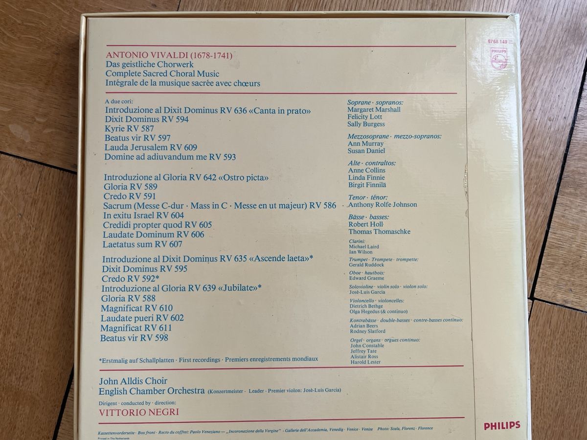 Dischi in vinile: Vivaldi Complete sacred choral music – Usato da Chexbres venduto da pierre06 1