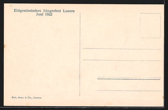 Cartoline postali: Luzern, Eidgenössisches Sängerfest 192 – Usato da Berlin venduto da bartko-reher 1