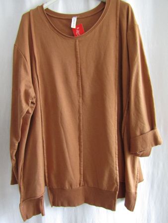 Gr. 48/56, Tunika/Sweatshirt Cognac, fetziger Schnitt