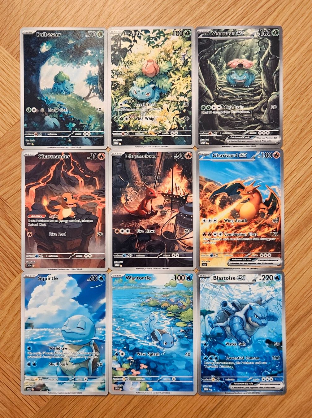 Pokémon Carte collezionabili: Pokemon starters custom cards – Nuovo (secondo la descrizione) da Yverdon-les-Bains venduto da sen_dh25
