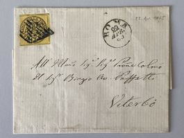 Italien 1865, antiker Brief/Briefumschlag,gestempelt Roma