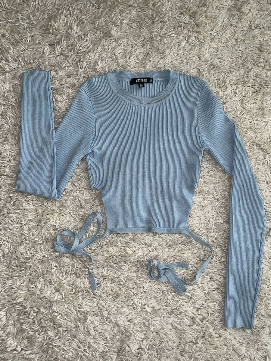 Tops: Missguided Light Blue Cropped Ribbed Sweater - Size 10 – Neuf (Voir description) à Herrliberg par jes_ytm2 1