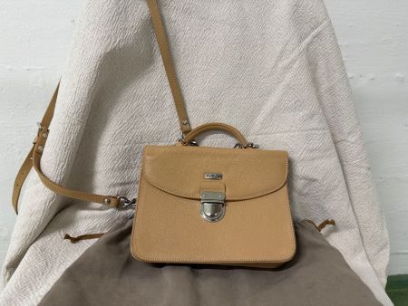 Elegante Handtasche Leder Beige Sommer Chic TOP Zustand