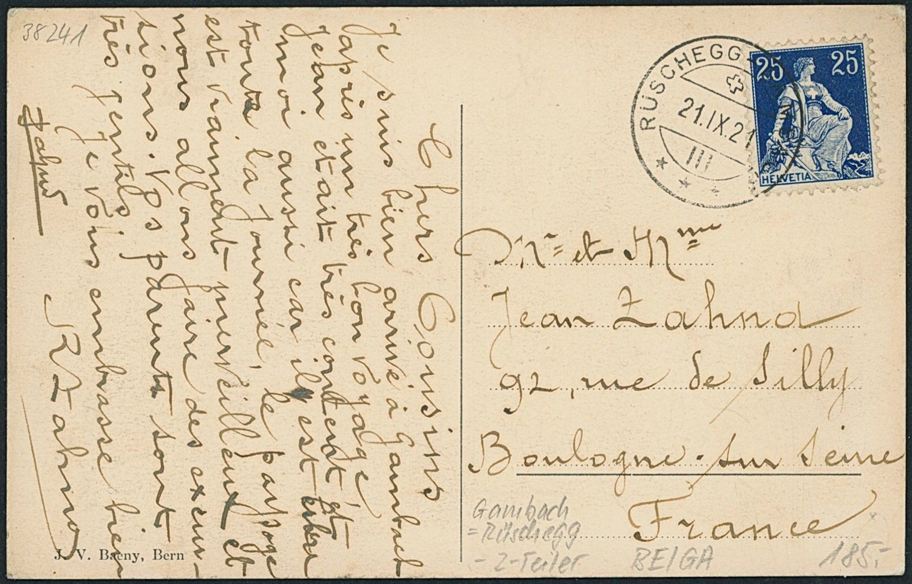 Cartoline postali: BE Gambach - Rüschegg – Usato da Schindellegi venduto da stationary 1