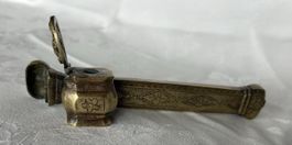 antikes osmanisches Reisetintenfass mit Federhalter