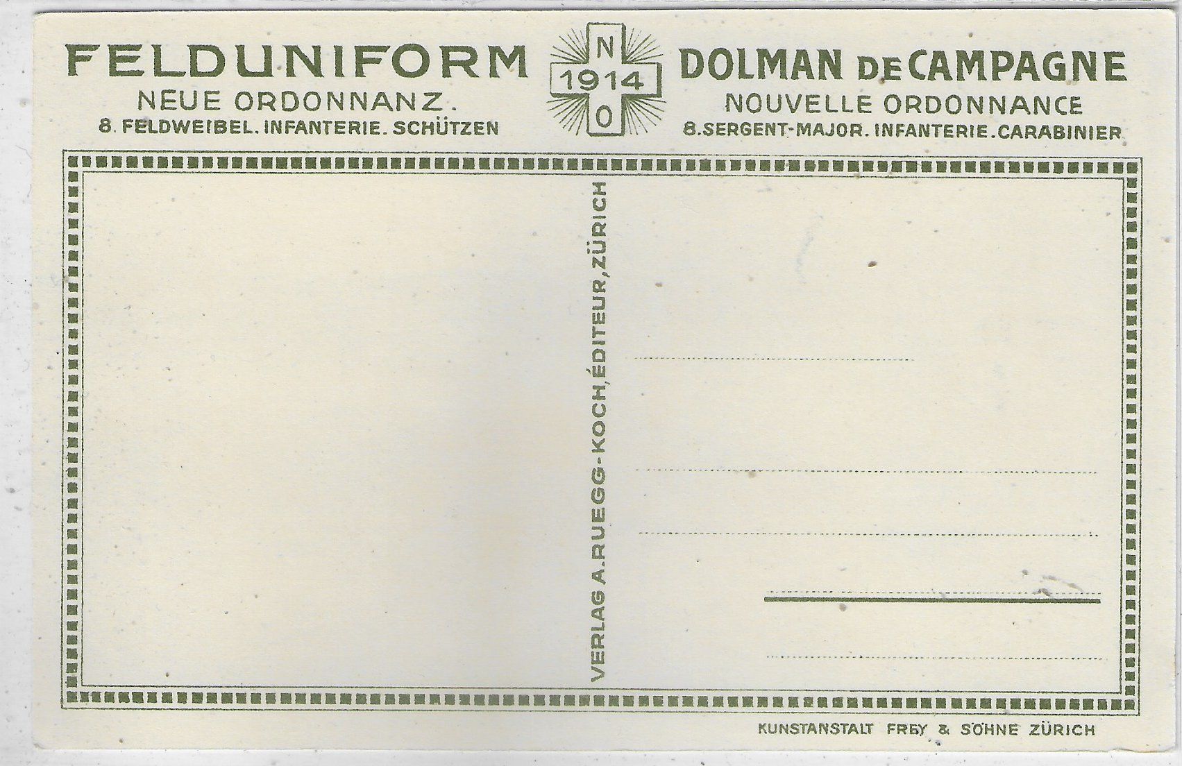 Ansichtskarten: Armee Suisse - Felduniform - Feldweibel - Litho – Gebraucht aus Ettingen von Kartenplanet 1