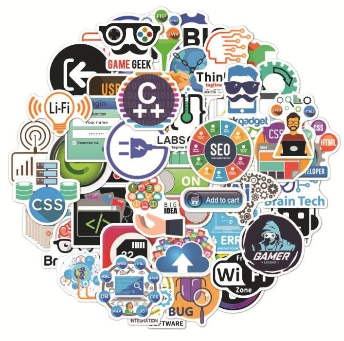 Sticker: Computer Programmieren C# SEO C++ CSS API 50 tlg Stickerset – Nuovo e nell'imballaggio originale da Dättlikon venduto da easythings 2
