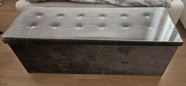 Elegante Samt-Truhe mit Plexiglasplatte abnehmbar