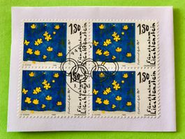 Briefmarken aus Liechtenstein 4 er Block mit Papier 