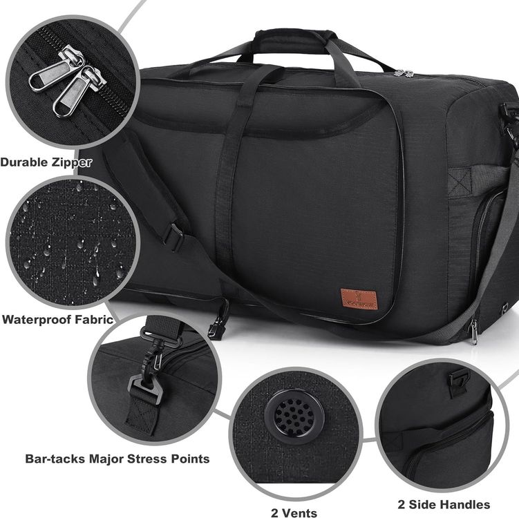 Borse: Faltbare wasserdichte Reisetasche 100L große mit Schuhfach – Nuovo e nell'imballaggio originale da Genève venduto da Top-Trend 4