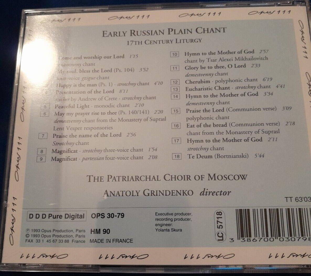 CD: Early Russian Plain Chant - 1 CD – Usato da Chavornay venduto da 4dphila 1