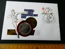 Spanien 1982, Fussball-WM - Münzbrief 100 Pesetas