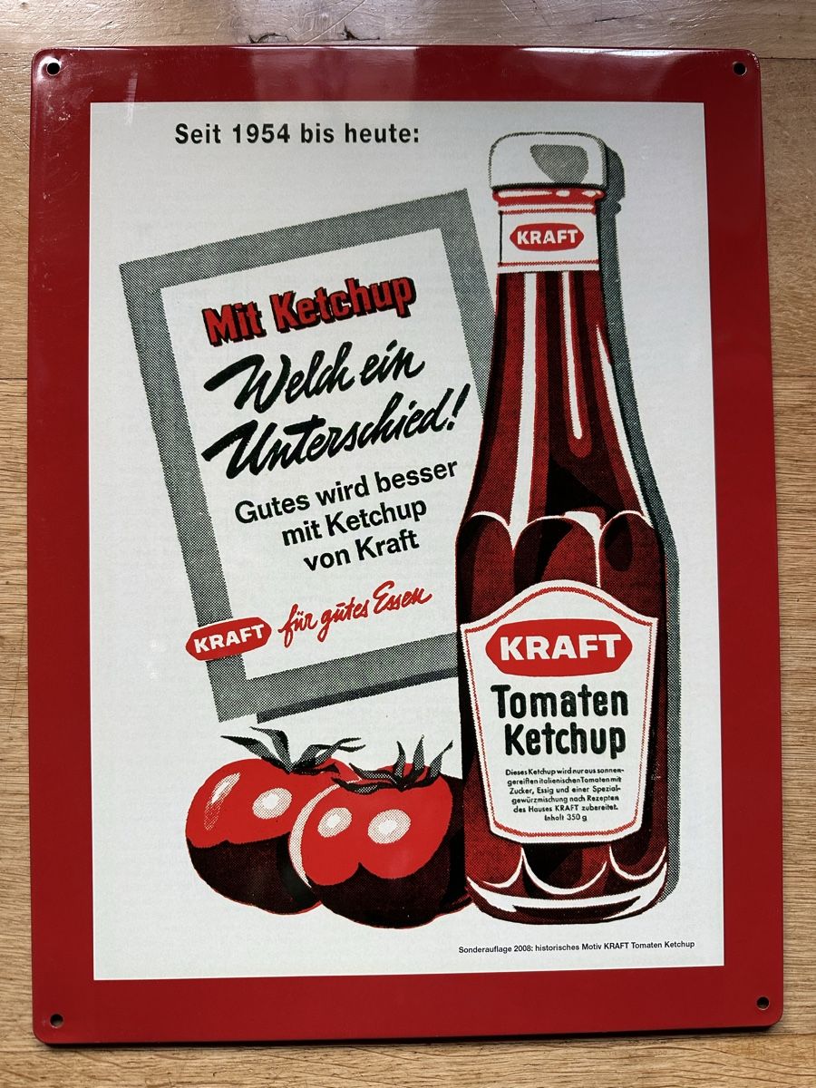 Insegne: Kraft Ketchup Werbung Reklame Classic  – Nuovo (secondo la descrizione) da Reinach AG venduto da rares75
