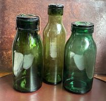 3 grüne Vintage Bülacher Gläser 40er Jahre