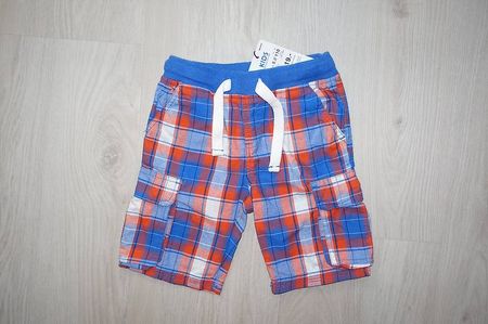Kurze Hose orange-blau-weiss kariert Gr.110 Kids Neu!