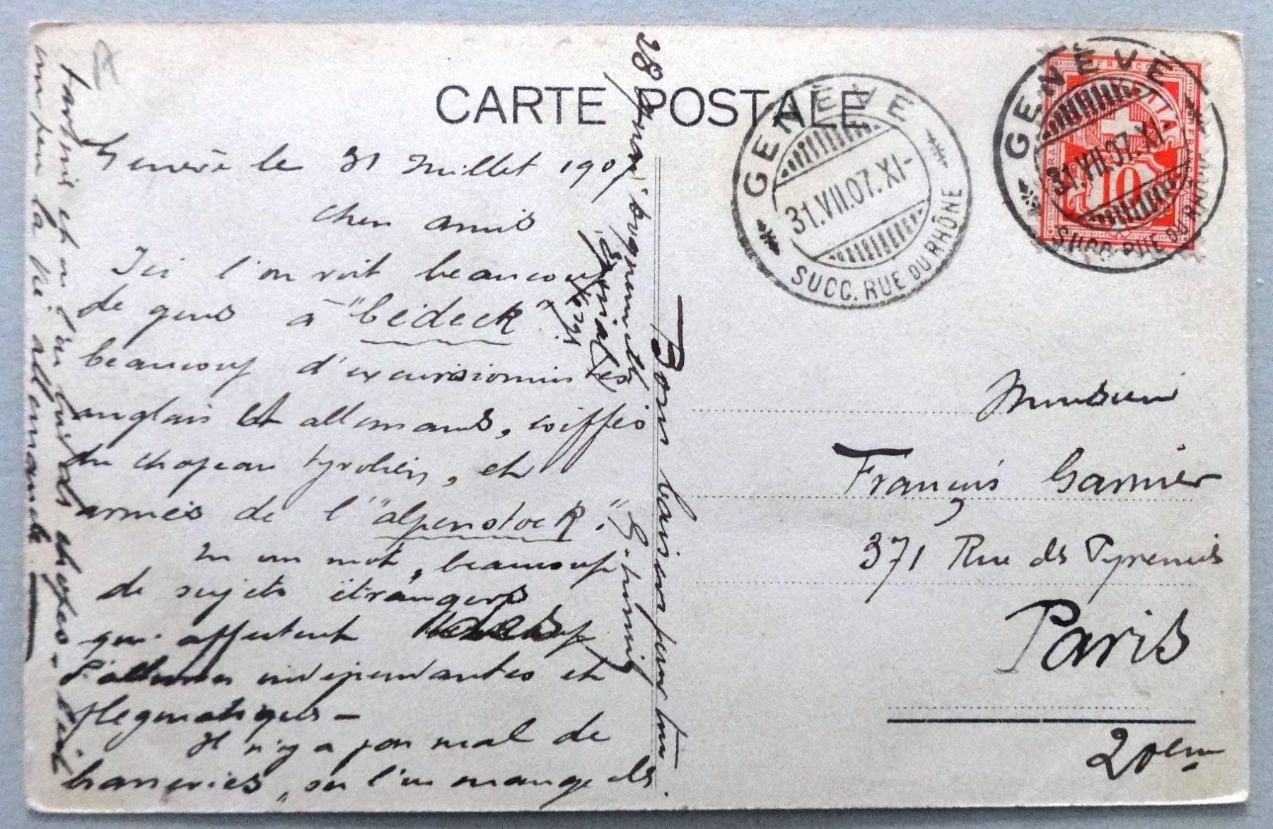 Cartoline postali: Genève - Quai du Mont-Blanc – Usato da Fétigny venduto da Billy2miny 1