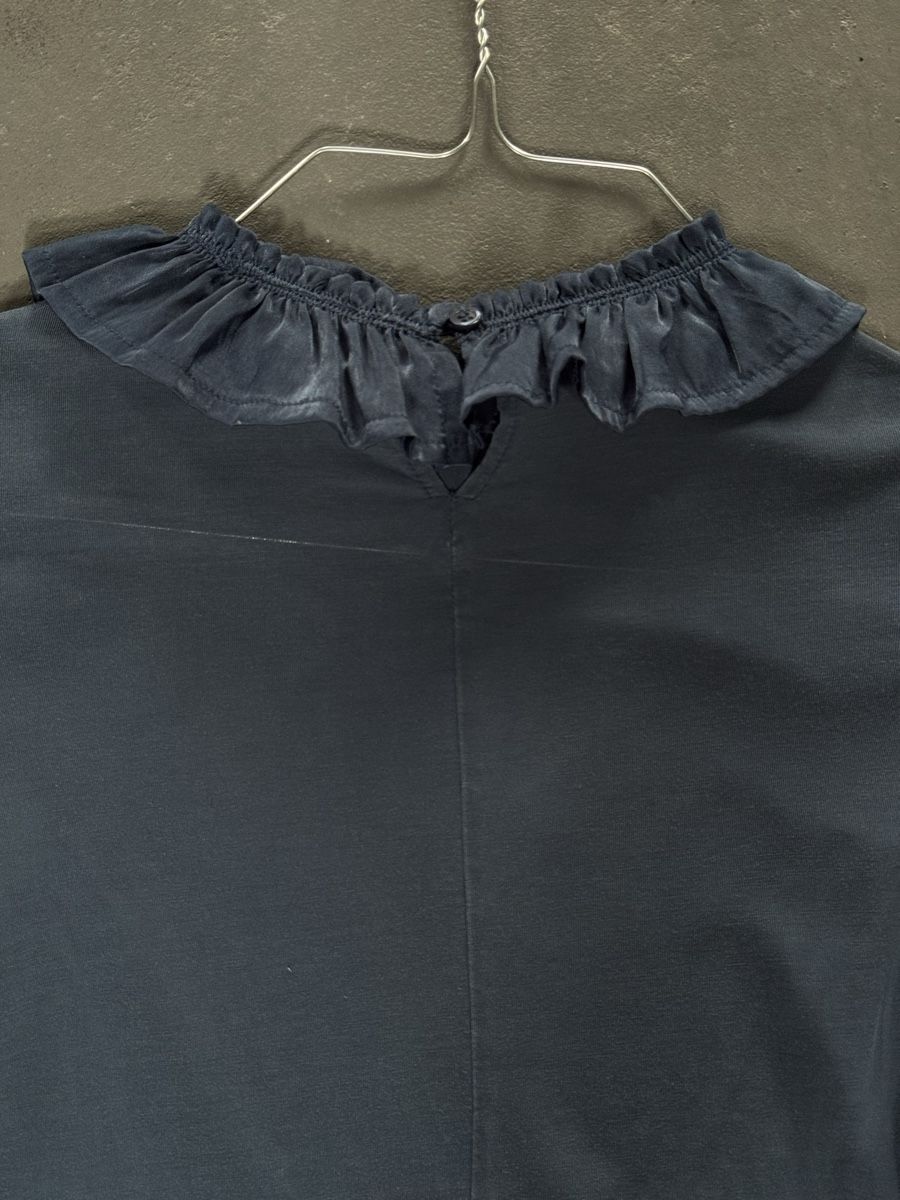 Zara Camicette: Navy Ruffle Collar Blouse - Long Sleeve Chic Top - Size S – Usato da Hagendorn venduto da cel_qg9h 3