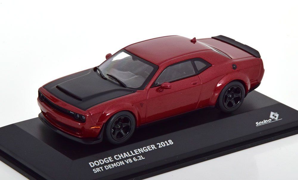 Dodge Modellini d'auto: Dodge Challenger Demon 2018 Octane red met. / matt-schwarz – Nuovo e nell'imballaggio originale da Gerlafingen venduto da espero88