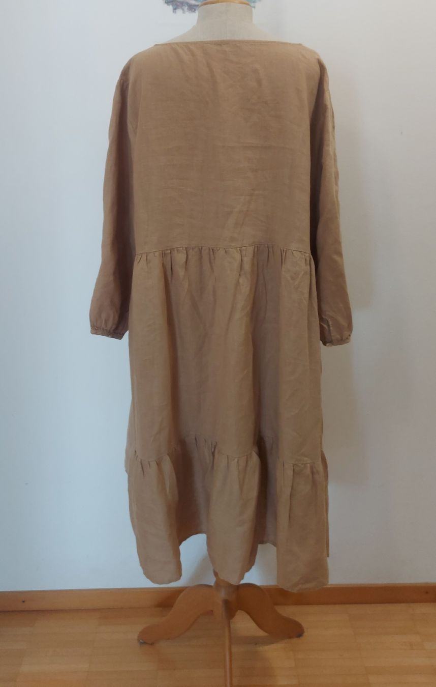 Hallhuber Vestiti: Kleid, beige, 100% Leinen, Gr. 44 – Usato da Oberengstringen venduto da PaolaDe 2