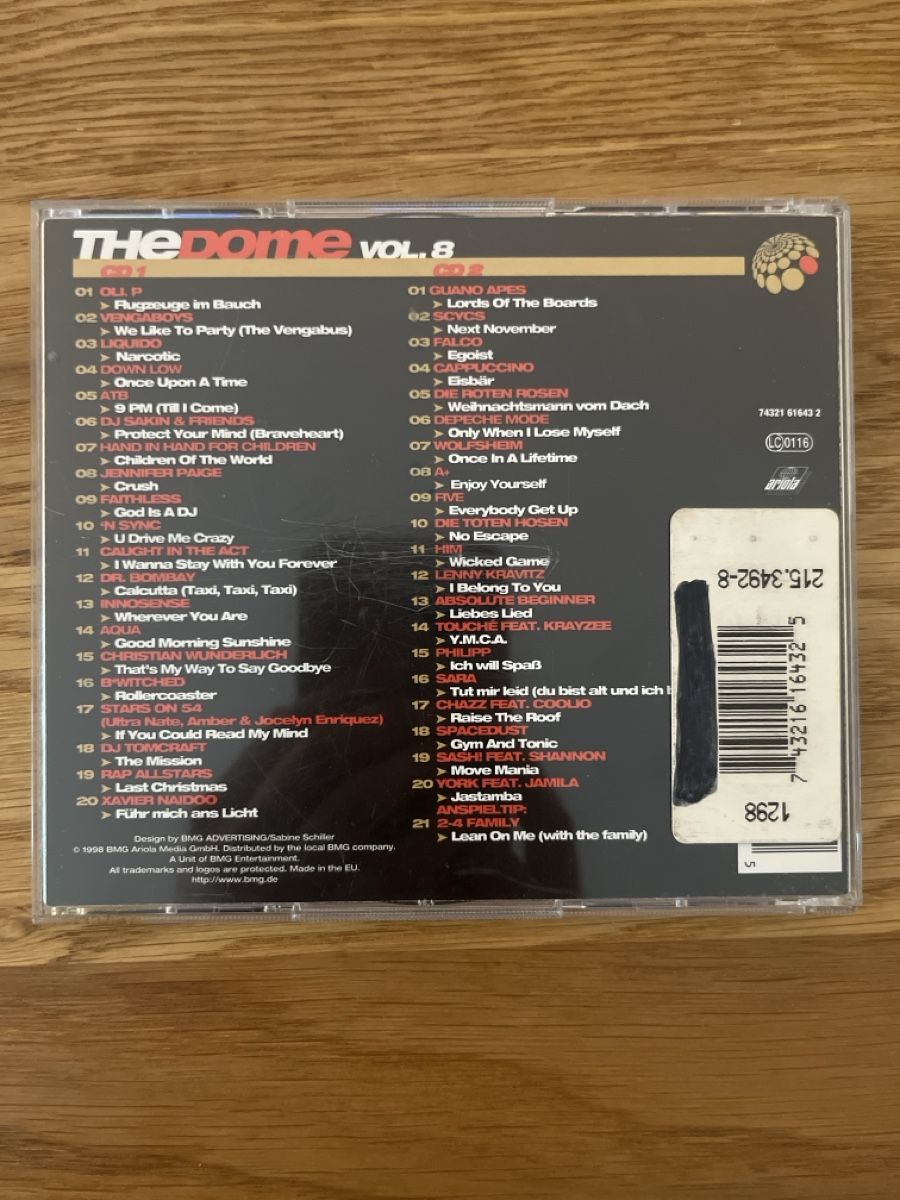 CD: The Dome Vol. 8, Doppel CD – Usato da Sursee venduto da abcdxyz 1