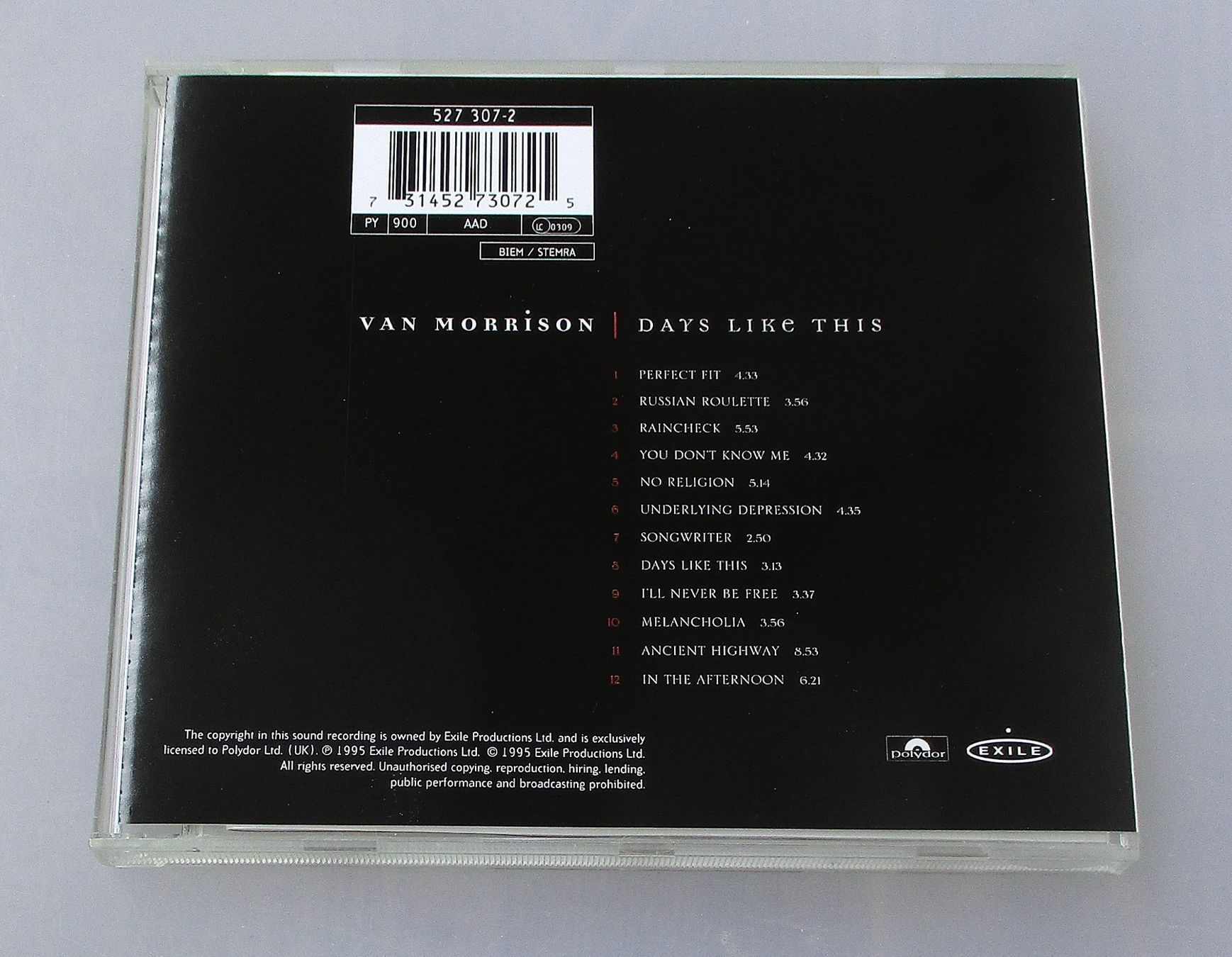 CD: VAN MORRISON - Days Like This – Usato da Wattwil venduto da Muriel11 1
